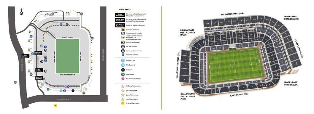 St. James' Park Stadium Map